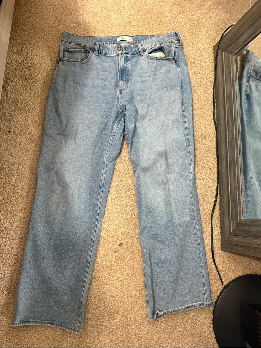 Abercrombie & Fitch Light Blue Low Rise Relaxed Baggy Jean
